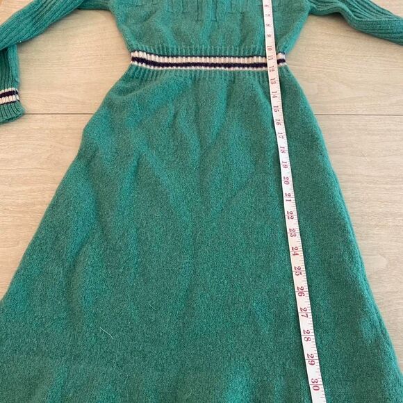 Vintage Miss Bergdorf Goodman Argento Teal Knit Dress Wool Blend Sz 5 - Picture 4 of 7